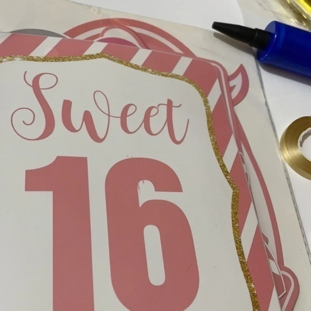 Happy Birthday Sweet 16 Banner decoration set